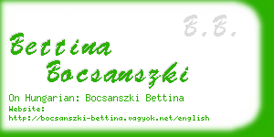 bettina bocsanszki business card